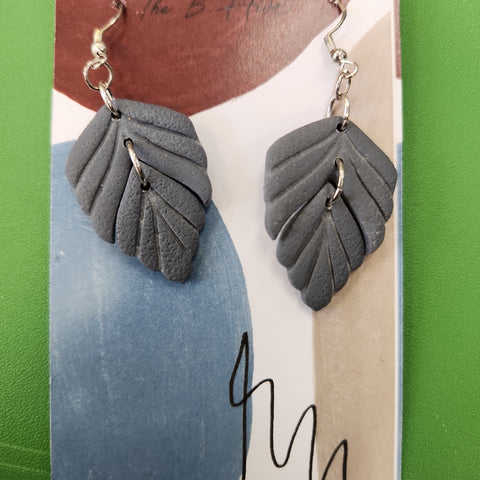 Grey and silver clay earrings by Barbie