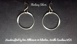 Ken’s handcrafted jewelry - Sterling Silver Earrings Medium Circle