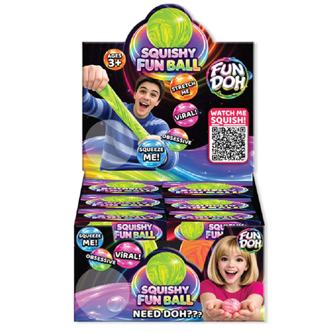 Novelty Brands - Fun Doh Squishy Fun Fidget Ball Boxed Assortment