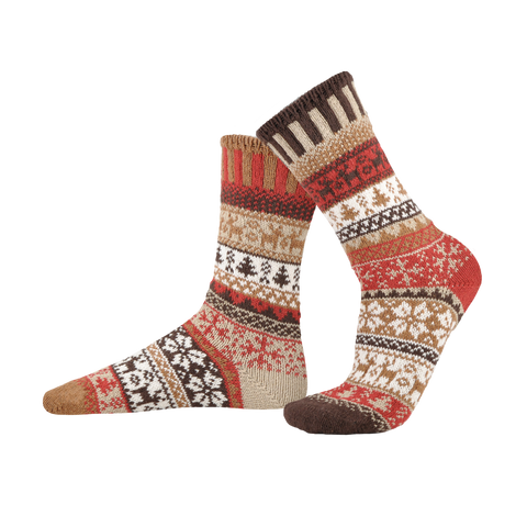 Solmate Socks - Cocoa Crew Socks | Sustainably Made Socks: Medium (Women 8 - 10 / Men 7 - 9)