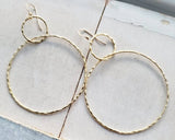 Sosie Designs - #5616 Gold Large Hammered Circle Earrings