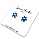 Sona Studio - Blue Tie Dye Paw Print Earrings