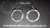 Ken’s handcrafted jewelry - Sterling Silver Earrings Circle Hammered
