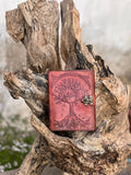 Tree Embossed Leather Journal diary with 200 Handmade pages : Black