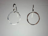 Ken’s handcrafted jewelry - Sterling Silver Earrings Circle Hammered