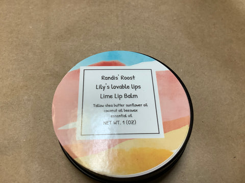 Lily’s Lovable lips Lime Lip Balm by local artist Lilly R.