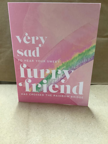 Very Sad Furry Friend Sympathy Card