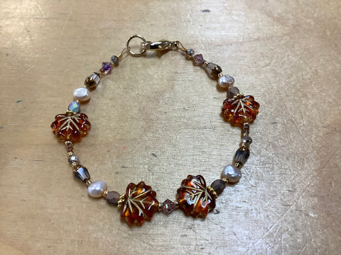 Leaf beaded bracelet by Caitlyn