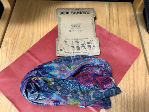 Boho Bandeau in Blue Patchwork