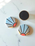 Mad River - 2.25 Custom Sunburst Button Magnet with your City/State