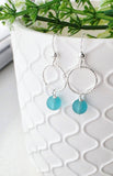 Sosie Designs - Cultured Sea Glass Diamond Cut Earrings - Turquoise