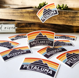 Mad River - Your Custom State Sticker, Retro Rainbow Arch / Decal