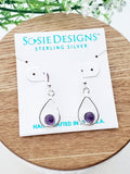 Sosie Designs - Sterling Silver Teardrop Earrings - Amethyst