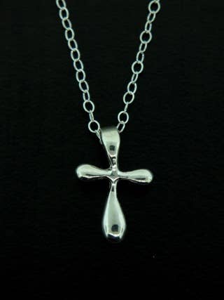 Sosie Designs - Puffy Silver Cross Necklace