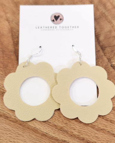 Open Flower Earrings by Leathered Together