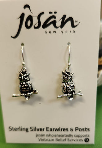 Josan Owl on a Perch Earrings