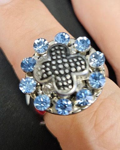 Staxx Blue Crystal Stackable/interchangeable Ring Size