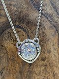 #P143-4S/S Cushion Pendant with 12 mm White CZ
