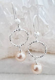 Sosie Designs - Diamond Cut w/ Crystal Pearls Earrings - Peach