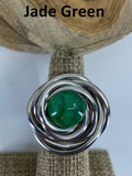 Flower Nest Ring Silhouette: Teal Green