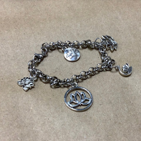 Lotus charm bracelet