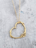 Sosie Designs - Gold Matte Floating Heart Necklace