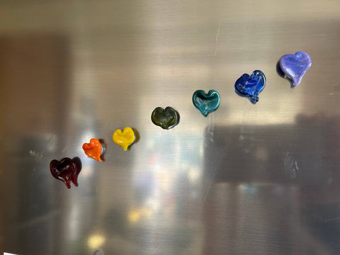 Terrapin Glass Gardens - Glass Heart mini Magnets: Assorted