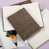 Soft Cover Suede leather diary journal-Grey: Ruled