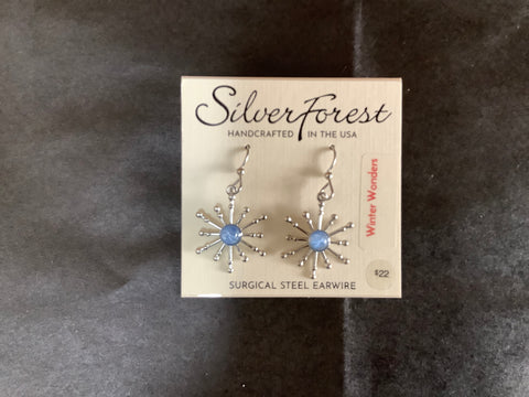 NE-2110A Silver Forest Holiday Earrings