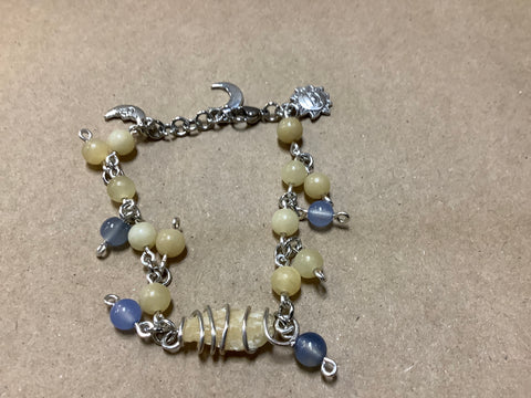 Gemstone bracelet with Sun and Moon  by local artist Rowdeisha