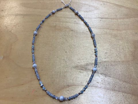 Gray beaded necklace by Caitlyn