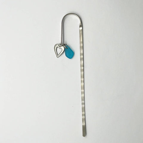 Basic Spirit - Heart Bookmark w/Turq. Seaglass
