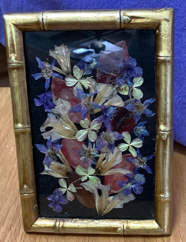 Framed Pressed Flower Arrangement by Cecelia. 4 1/2x6 1/2