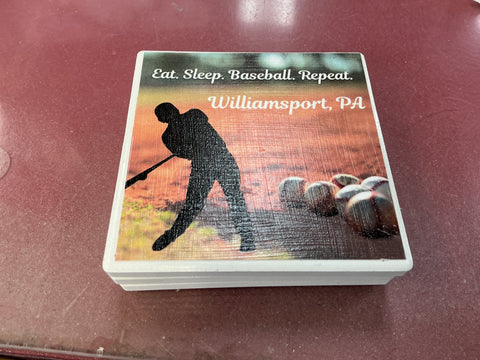 Williamsport Pa. Eat Sleep Baseball Repeat by Local Artist Elaine