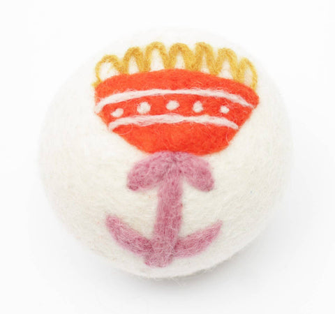 Ethical Global - Flowers: Eco Wool Dryer Balls Fair Trade: Orange/Pink
