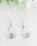 Sosie Designs - Sterling Silver Teardrop Earrings - Aqua Chalcedony