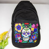 Lucia's Imports - Sugar Skull Sling Backpack: Default Title