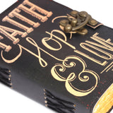 Leather Journal Blank Vintage grimoire with Uv Print