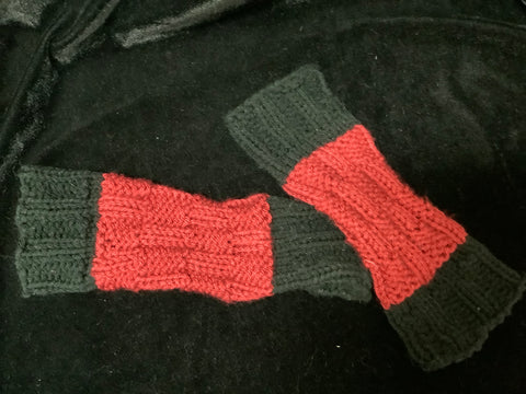 Black and Red Fingerless Gloves by Kellee