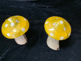 Small Yellow Tin Mushrooms ( choice of one per purchase)….4”