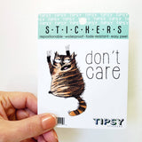 Tipsy Coasters & Gifts - Funny Sticker | Don't care cat