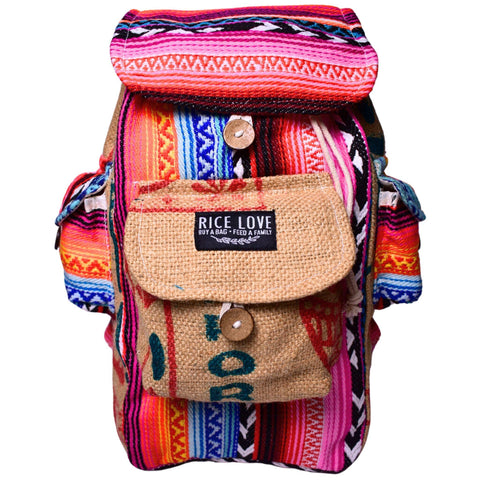 Rice Love - Mini Recycled Travel Backpack Ravi