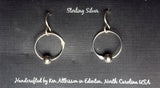 Ken’s handcrafted jewelry - Sterling Silver Earring Small Circle w/Sterling Silver Bead