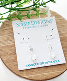Sosie Designs - Silver Double Heart CZ Earrings