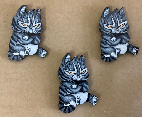 Small Wood Fat Cat Magnet by Jen ( one per purchase)