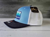 Mad River - "Retro Wave" Cap with Custom Text R112 Columbia Blue Tri