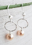 Sosie Designs - Diamond Cut w/ Crystal Pearls Earrings - Peach