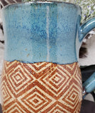 Turtle Hollow Pottery - Vintage diamonds mug