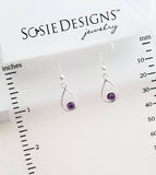 Sosie Designs - Sterling Silver Teardrop Earrings - Amethyst