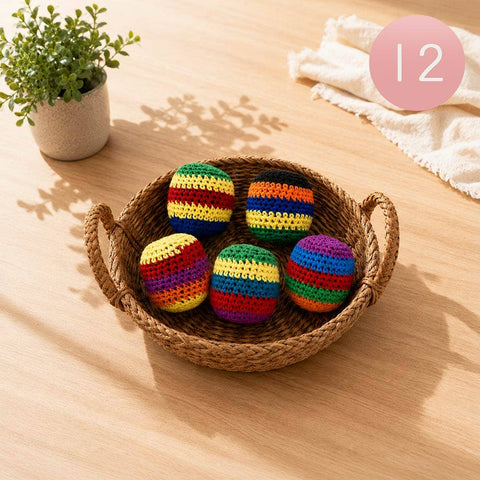 Sensibling Corp. - 12PCS - Crochet Hacky Sack Toy Balls